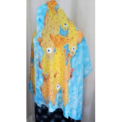 Hand painted scarf of silk